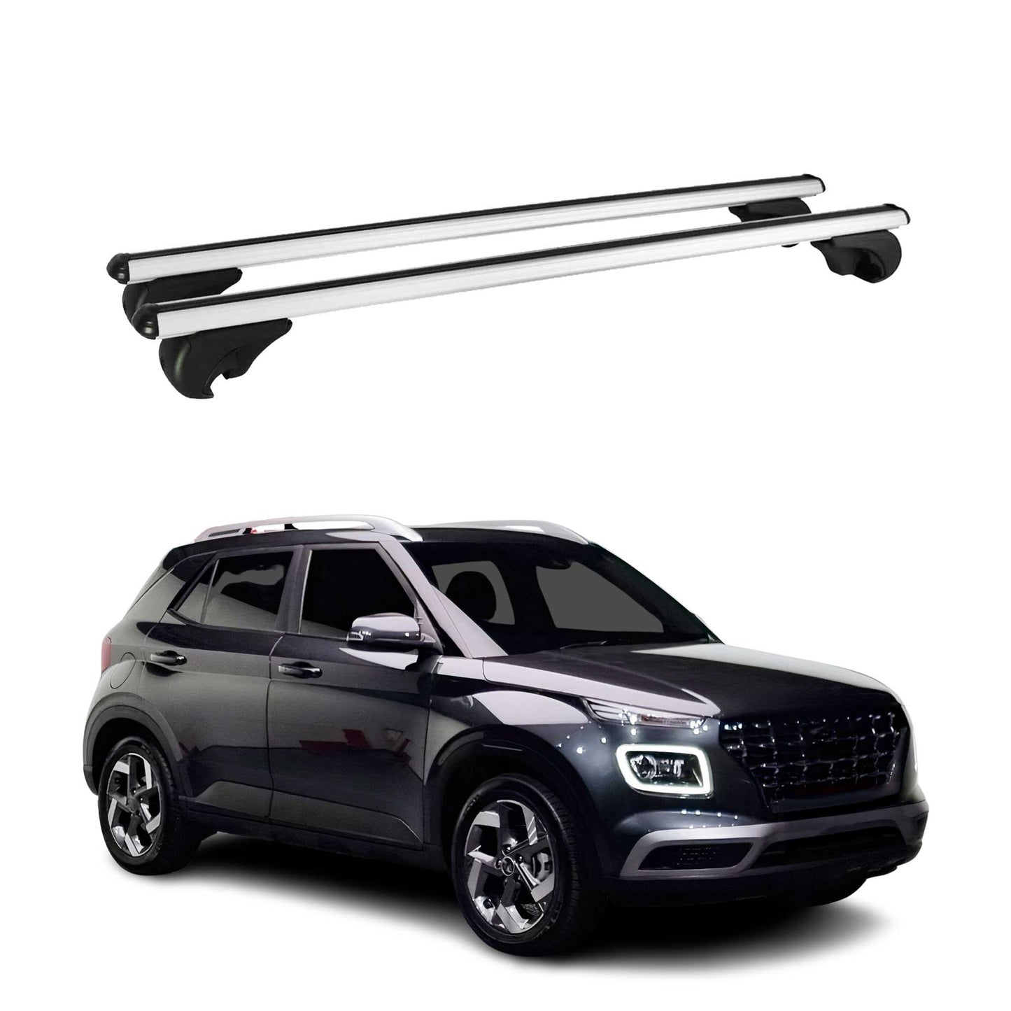 2020-2025 Hyundai Venue Roof Rack Cross Bars Silver