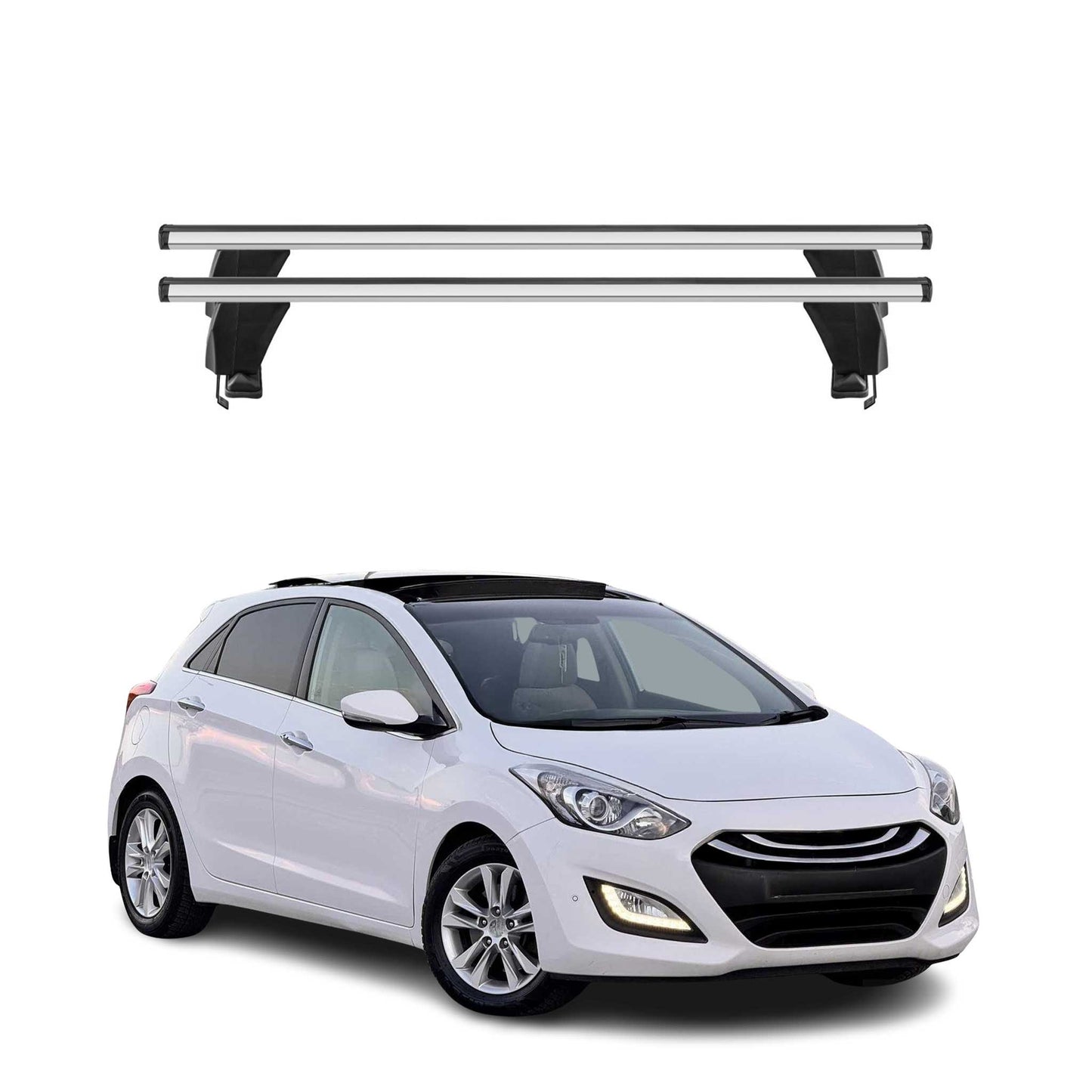 2013-2017 Hyundai Elantra GT Roof Rack Cross Bars Silver