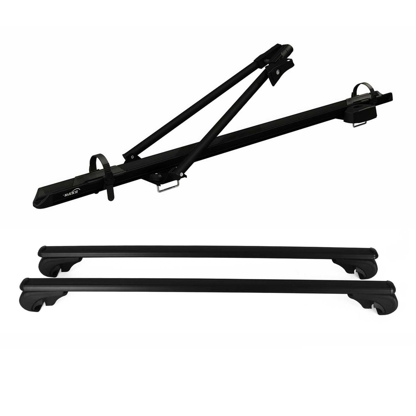 OMAC Bike Rack Carrier Roof Racks Set for BMW X5 E70 2007-2013 Aluminium Black 3Pcs U020675