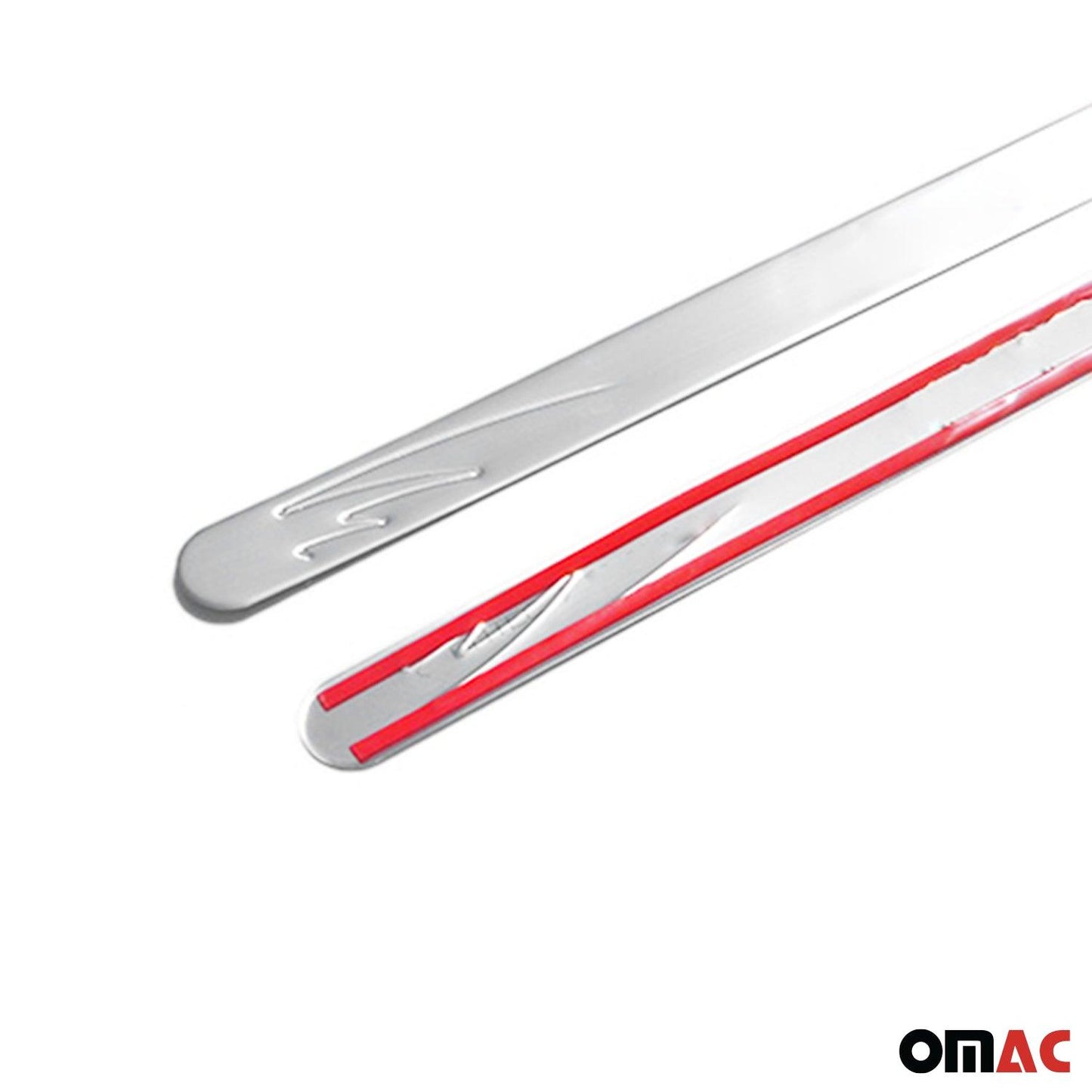 OMAC Door Sill Scuff Plate Scratch Protector for Fiat 500 2012-2016 Steel Silver 2x 2525092