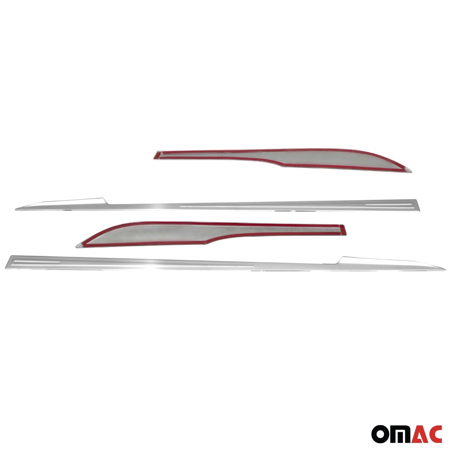 OMAC Side Door Molding Trim for Honda Civic 2016-2021 Sedan Steel Silver 4x 3413131