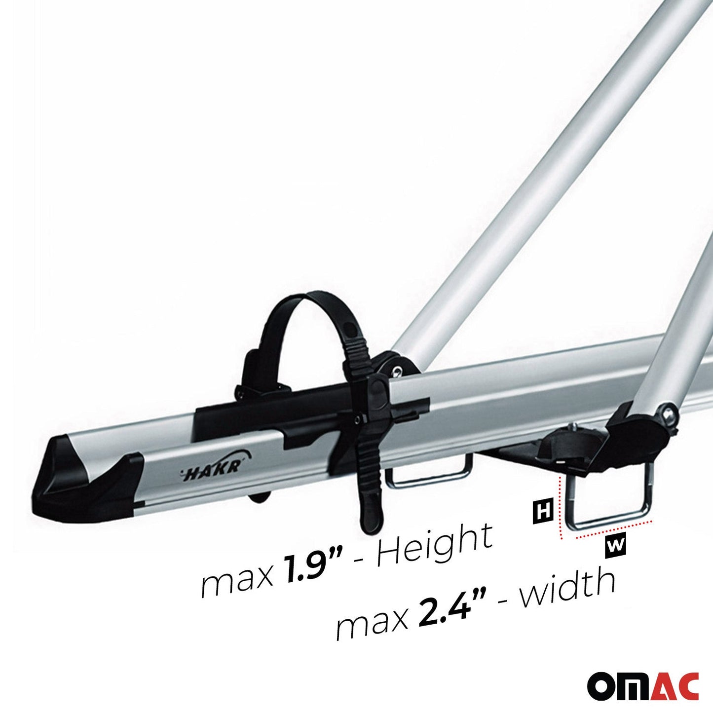 OMAC Bike Rack Carrier Roof Racks Set for RAM ProMaster 2014-2024 Silver 3x U020712