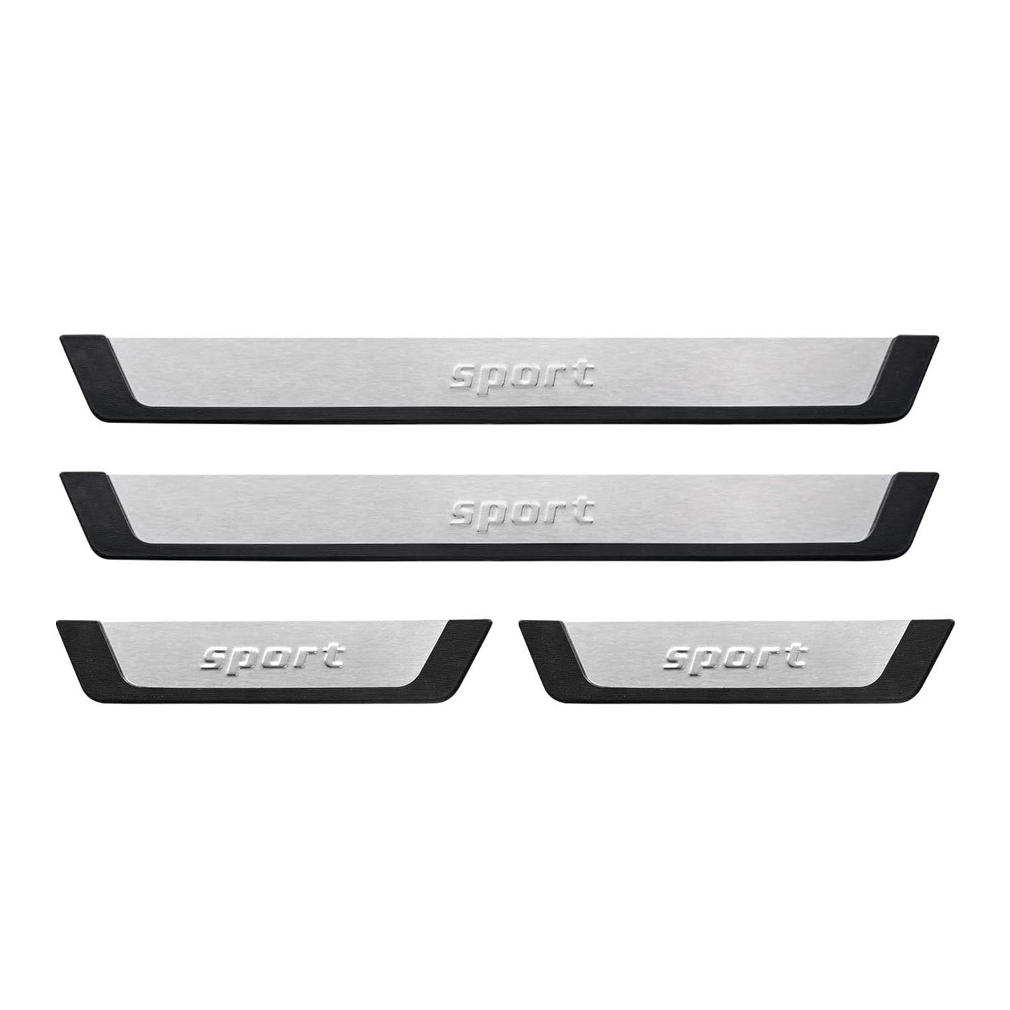 OMAC Door Sill Scuff Plate Scratch Protector for Ford Ranger Sport Steel Silver 4 Pcs U013710