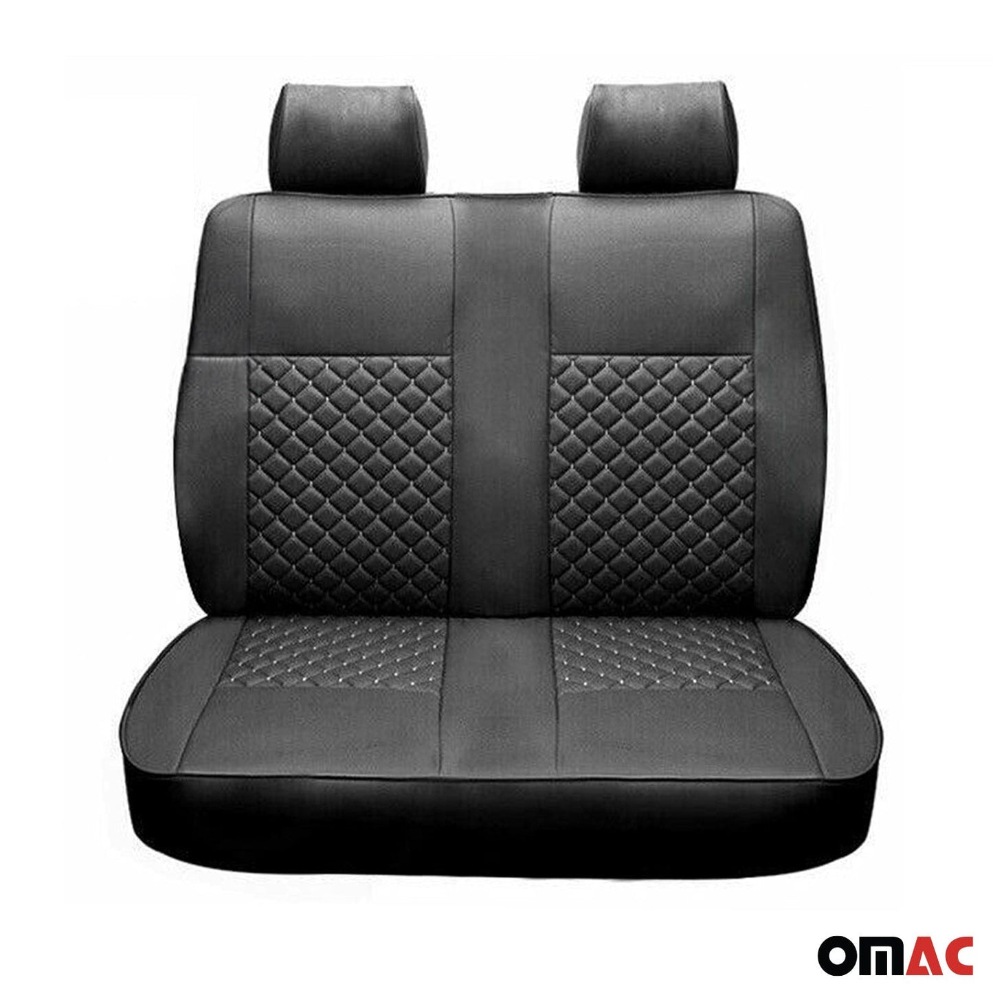 OMAC Leather Front Car Seat Covers Protector for Ford Transit 2015-2024 Black 2626321SS1-SET