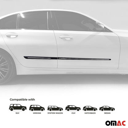 OMAC Side Door Protector Black and S.Steel Trim Cover Accessory for Mercedes Benz U021896