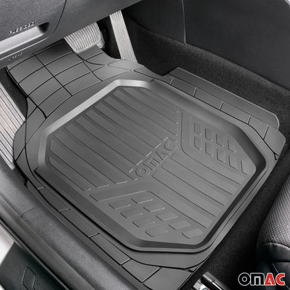 OMAC Trimmable Floor Mats Liner Waterproof for Jaguar XE 3D Black All Weather 4Pcs A058292