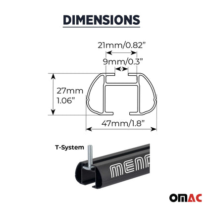 2003-2012 Infiniti FX35 Roof Rack Cross Bars Black