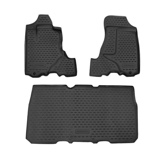 OMAC Floor Mats Liner for Honda Element 2003-2011 Black TPE All-Weather 3 Pcs 3489444