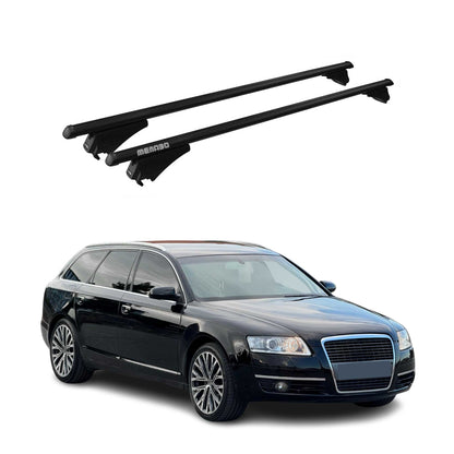 2005-2011 Audi A6 Avant Roof Rack Cross Bars Black Aluminium 2 Pcs