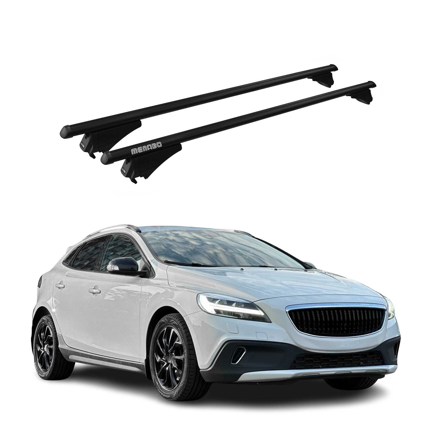 2013-2018 Volvo V40 Cross Country Roof Rack Cross Bars Black