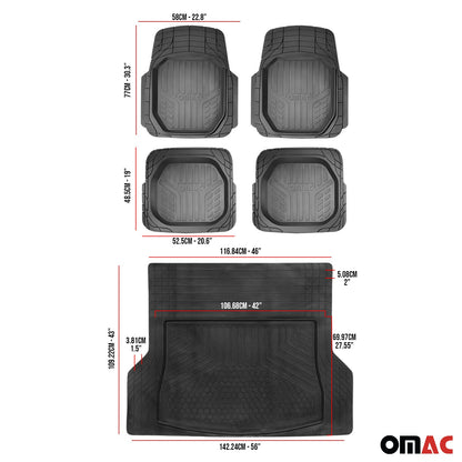 OMAC Floor Mats & Trunk Cargo Liner Set For BMW iX 2022-2023 3D Molded Waterproof U020369