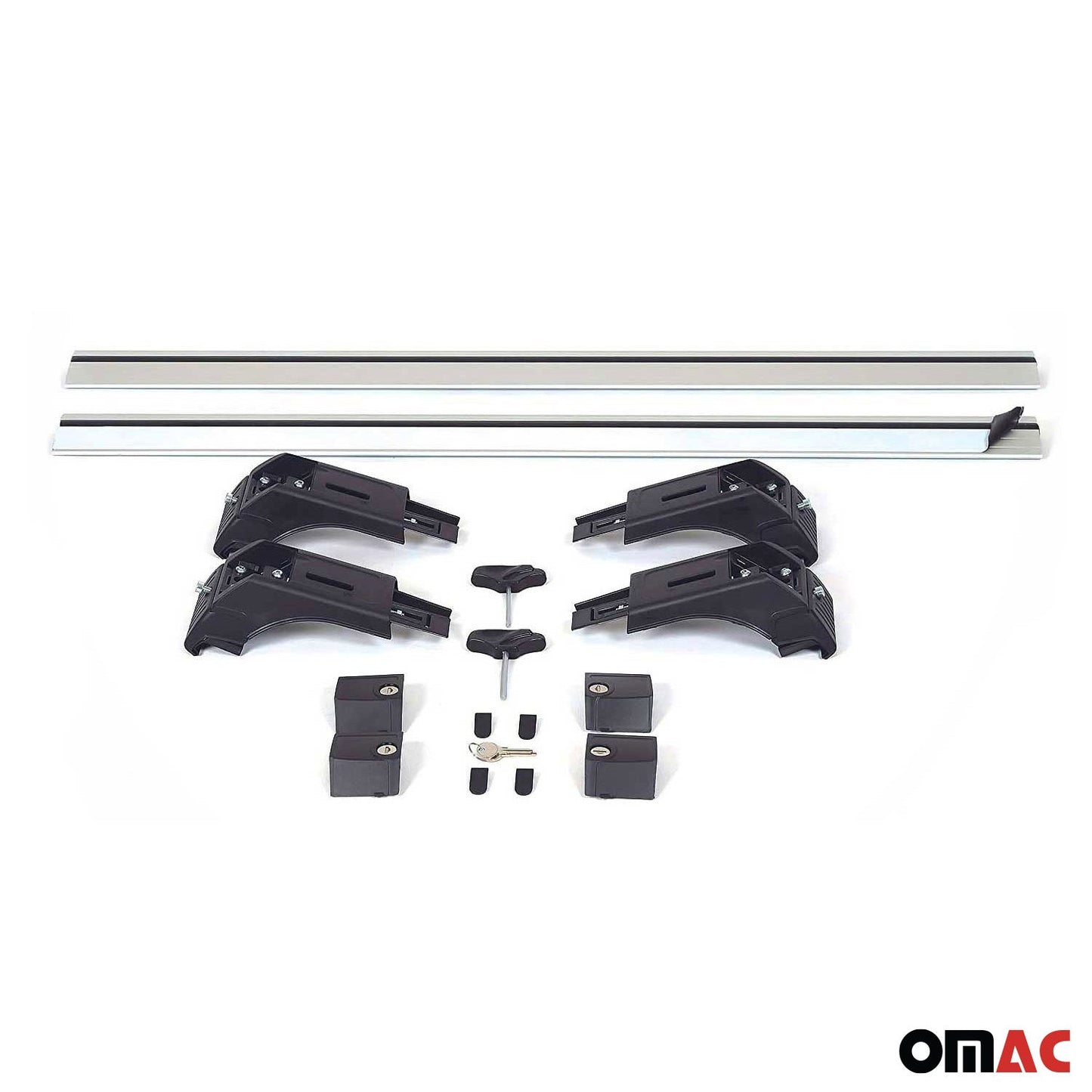 OMAC Roof Rack Cross Bars Aluminum for Hyundai Santa Fe 2013-2018 Gray 2Pcs 3223923