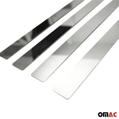 OMAC Side Door Molding Trim for RAM 1500 2012-2018 Crew Cab Steel Silver 4x U003651