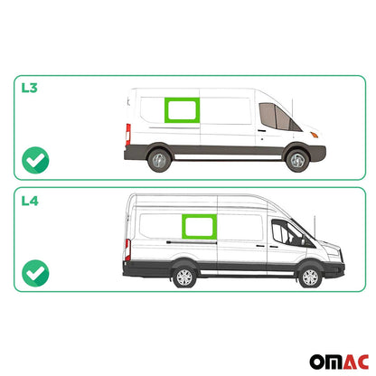 2015-2025 Ford Transit Window Glass Mid-High Roof Right Side Mittle L3 L4