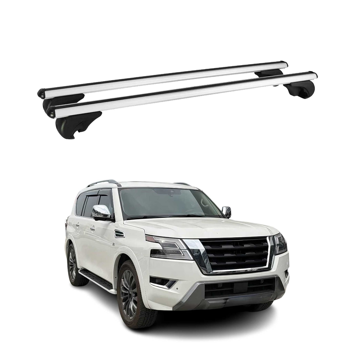 2017-2024 Nissan Armada Roof Rack Cross Bars Silver