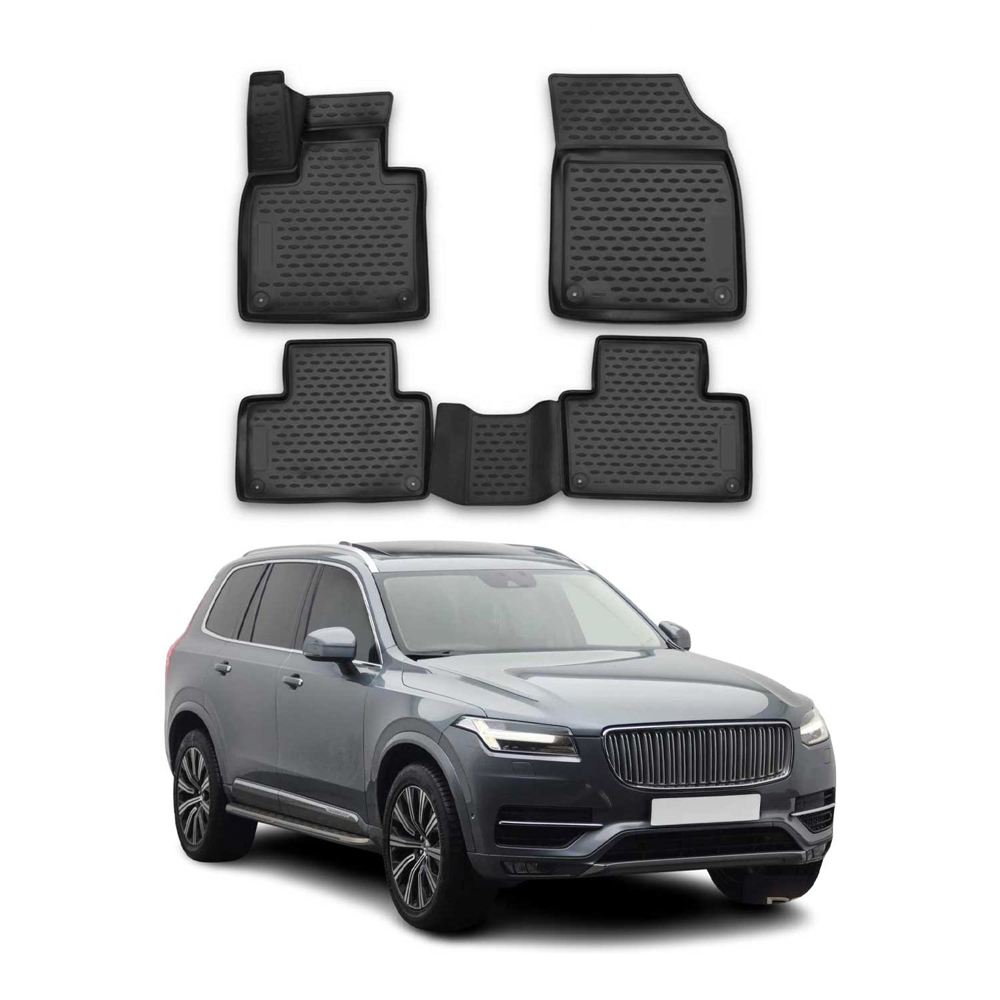 2016-2026 Volvo XC90 Floor Mats Liners Full Set All Weather Black