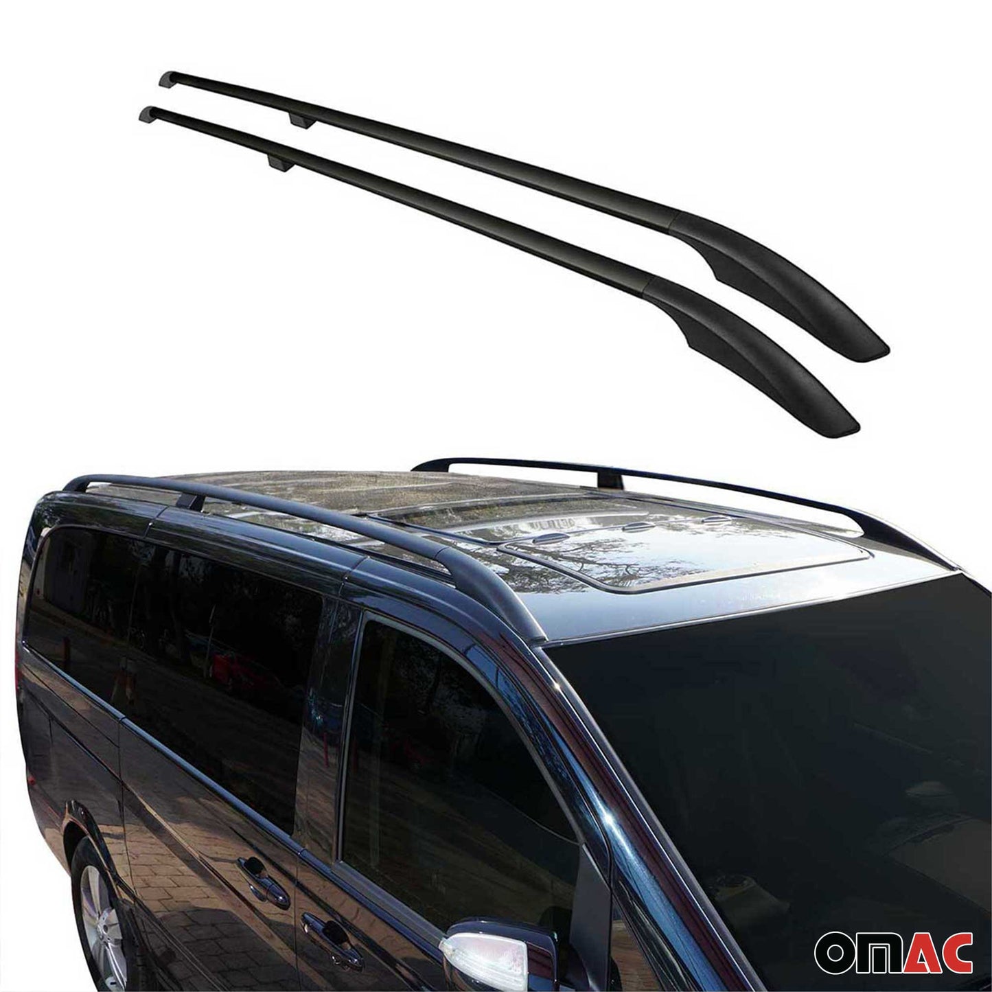 2010-2013 Ford Transit Connect L1 Short Roof Rack Rails Side Rails Black