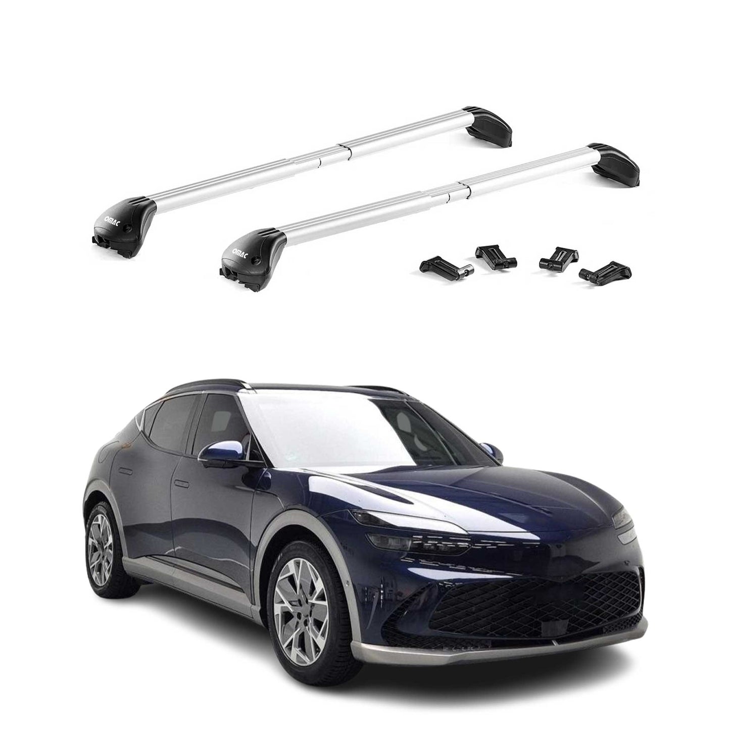 2023-2025 Genesis GV60 Roof Rack Cross Bars Silver Carrier 2 Pcs