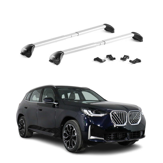 Roof Rack Cross Bars Adjustable fits Flush Rail for BMW X3 G45 2025 Grey 2x