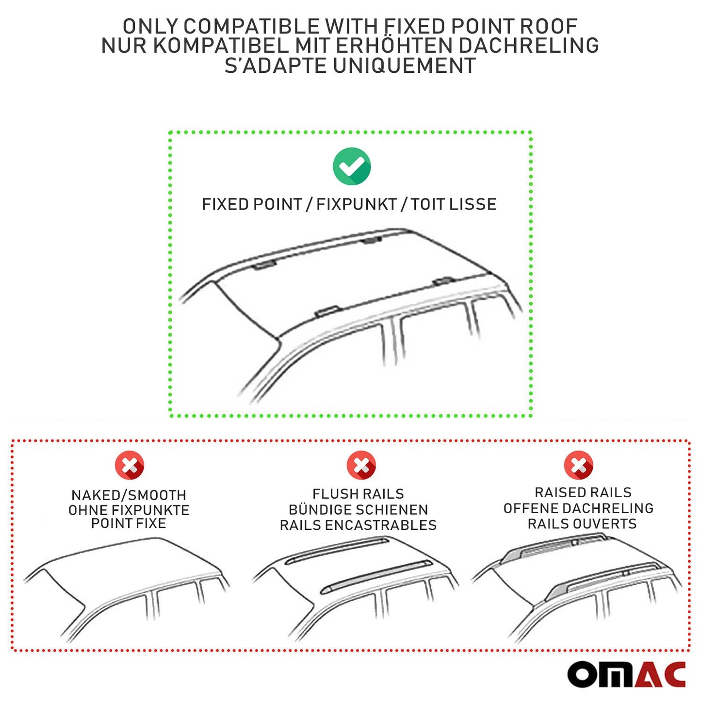 OMAC Trunk Bed Carrier Roof Racks Cross Bars for Honda CR-V 2017-2022 Alu Black 2x 3414920B