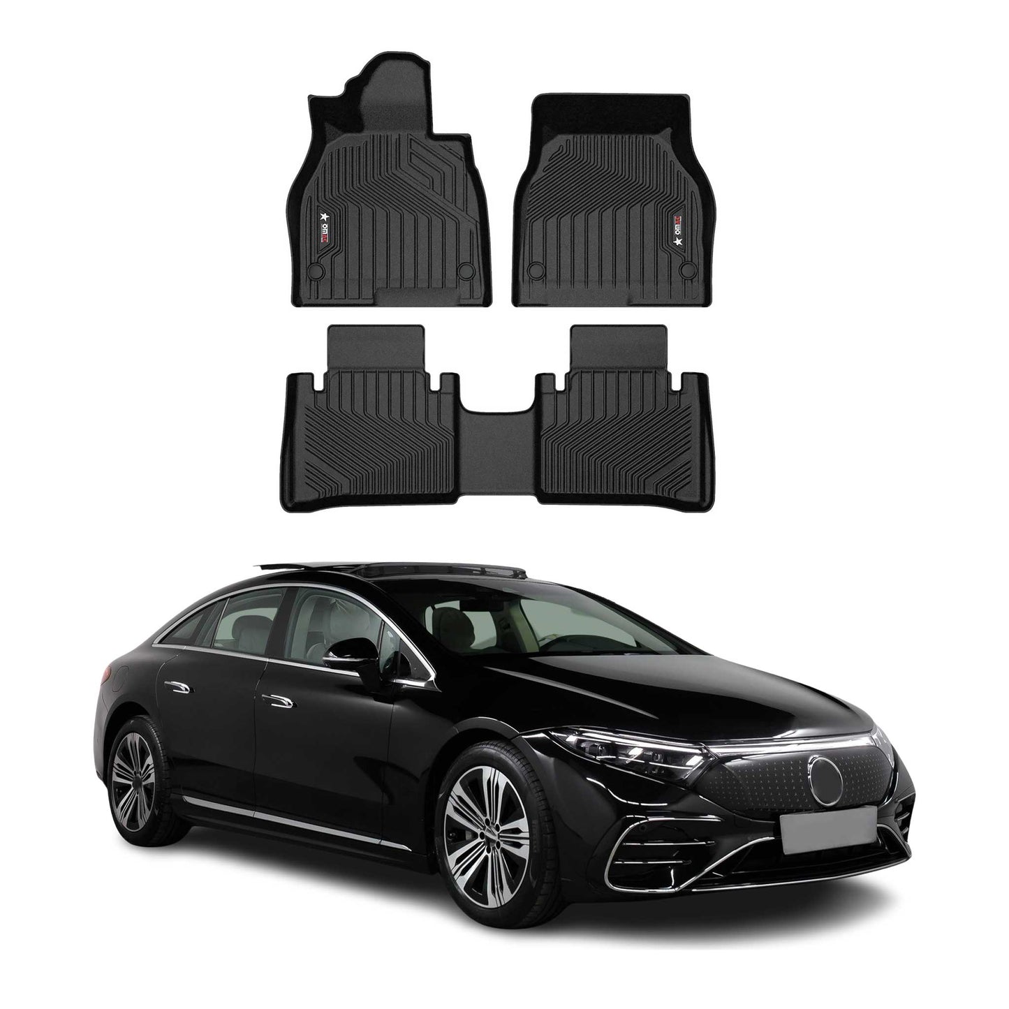 2022-2024 Mercedes EQS Liftback V297 Premium Floor Mats Liners First and Second Row Set