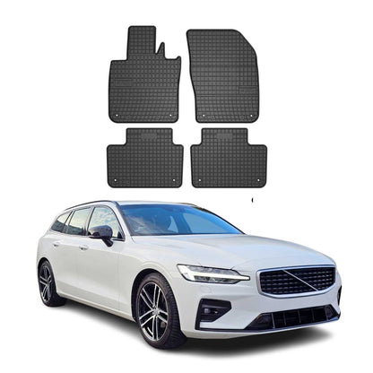 2020-2023 Volvo V60 Floor Mats Liners Full Set All Weather Rubber Black