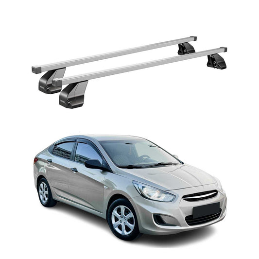 2012-2017 Hyundai Accent Hatchback Roof Rack Cross Bars Silver