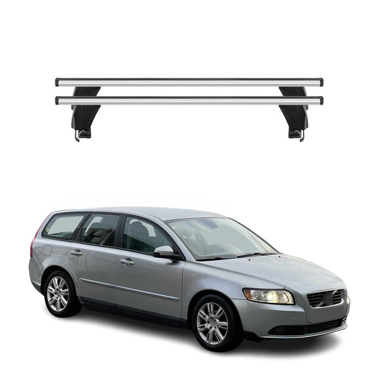 2008-2012 Volvo V50 Roof Rack Cross Bars Silver