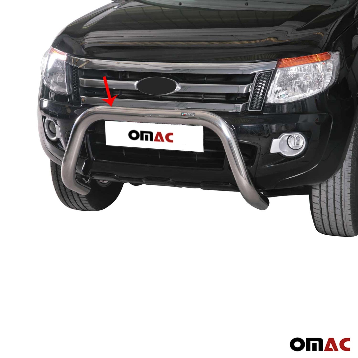 OMAC Bull Bar Push Front Bumper Grille for Ford Ranger 2019-2023 Silver 1 Pc 2619MSBB072