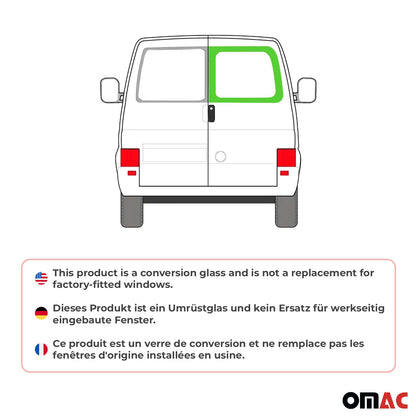 1993-2003 Volkswagen Eurovan Window Glass Barn Right Door L1 L2 Black