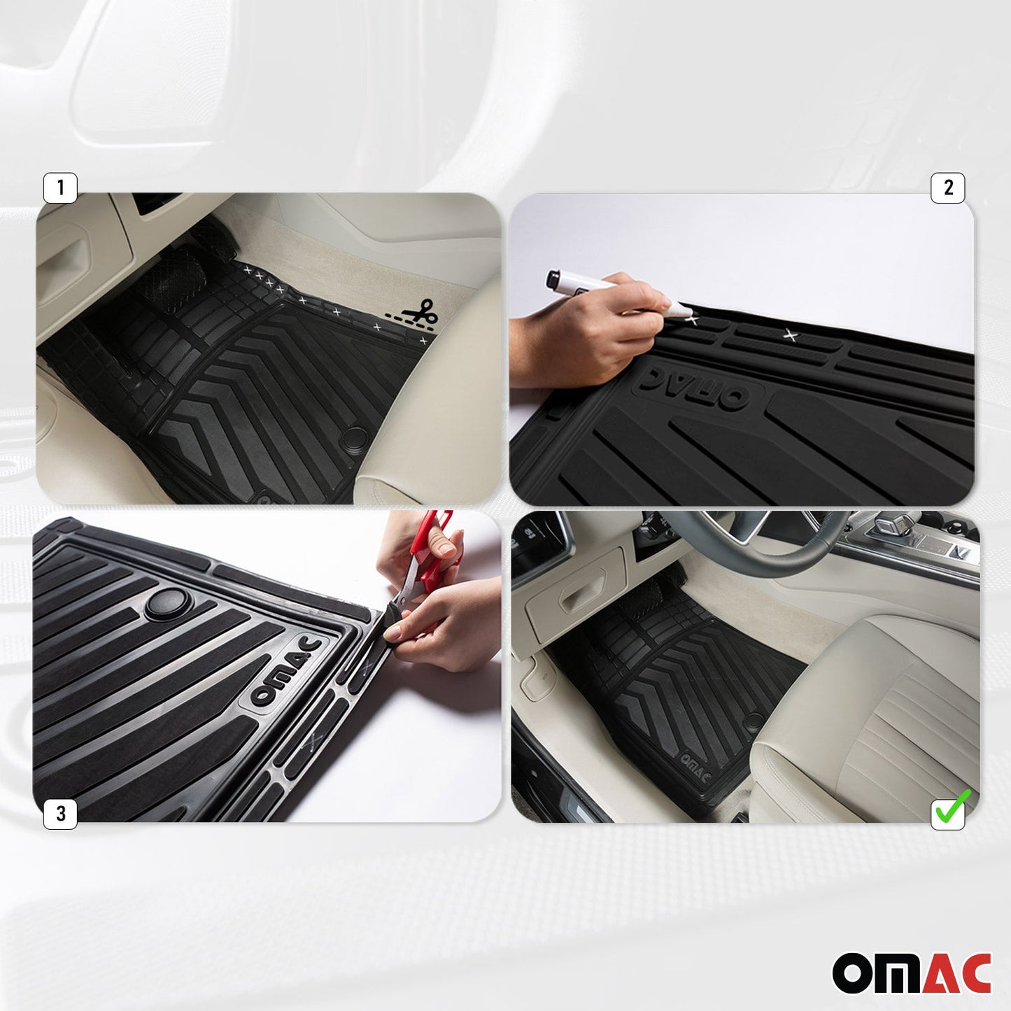 2021-2026 Kia K5 Semi-Custom fit Floor Mats Liner All Weather 3D Black Waterproof 4Pcs