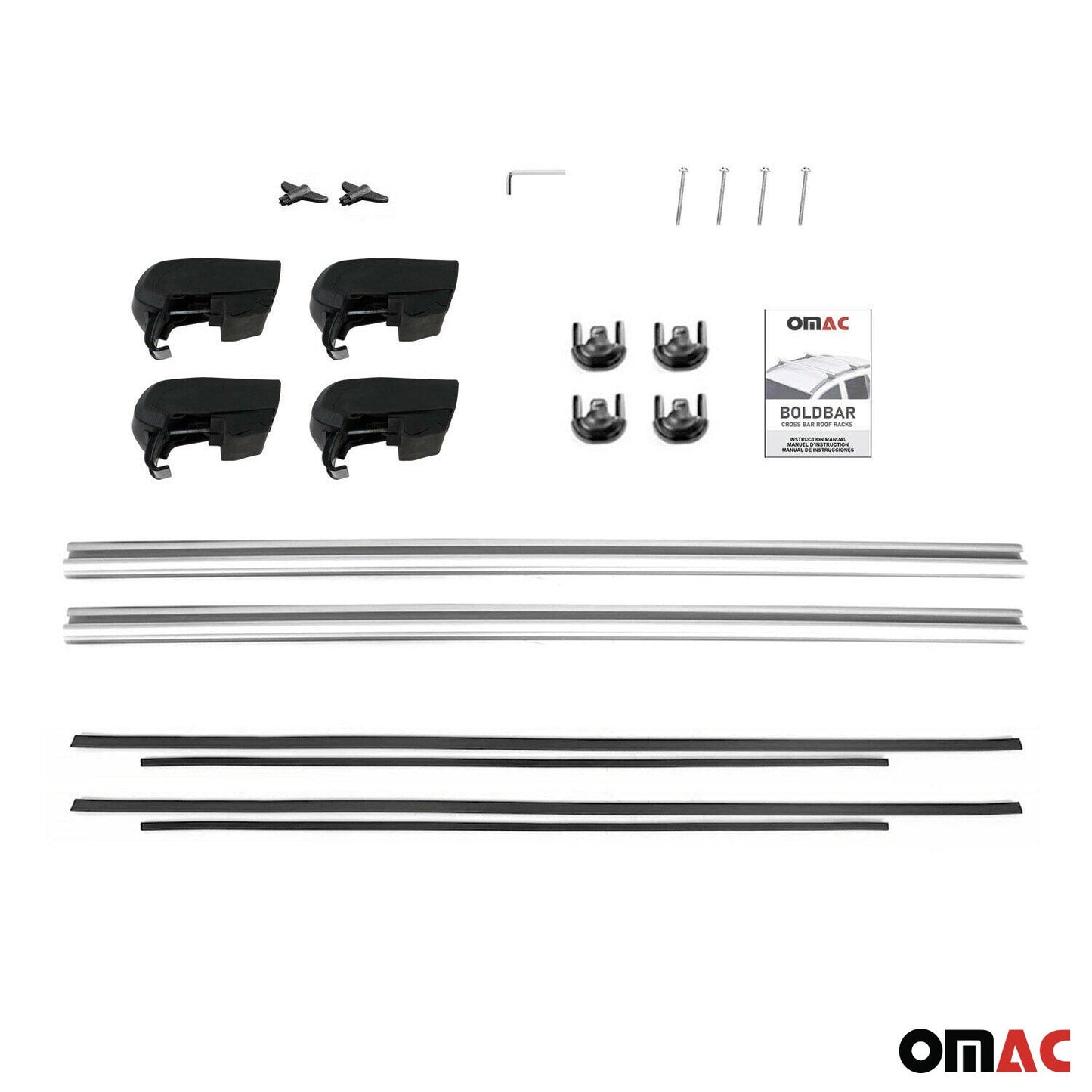 OMAC Lockable Roof Rack Cross Bars Luggage Carrier for BMW X1 U11 2023-2024 Alu Gray G003023