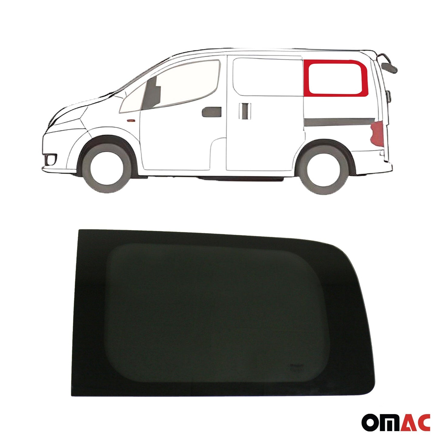 OMAC Window Glass Fit Kit For Nissan NV200 2013-2021 Rear Left Side L1 Black FTSET1-5035405-1RSFL