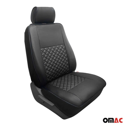 OMAC Leather Custom fit Car Seat Covers for RAM ProMaster 2014-2024 Black 2523321A-SS1