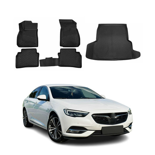 2018-2020 Opel Insignia Sedan Floor Mats & Cargo Liner Full Set All Weather Black