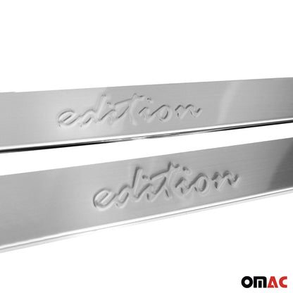 OMAC Door Sill Cover for BMW Chrome Pointsill Front Edition Logo S. Steel 4 Pcs U025348