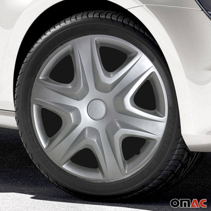 OMAC 15" 4x Wheel Covers Hubcaps for Nissan Versa ABS Silver U030027