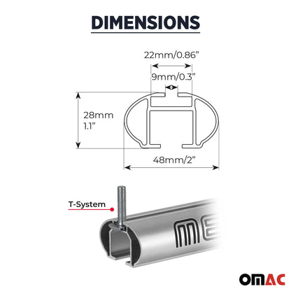 2020-2025 Kia Telluride Roof Rack Cross Bars Black