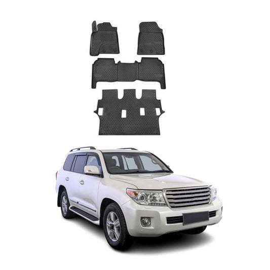 2013-2015 Toyota Land Cruiser Floor Mats Liners Full Set All Weather Black