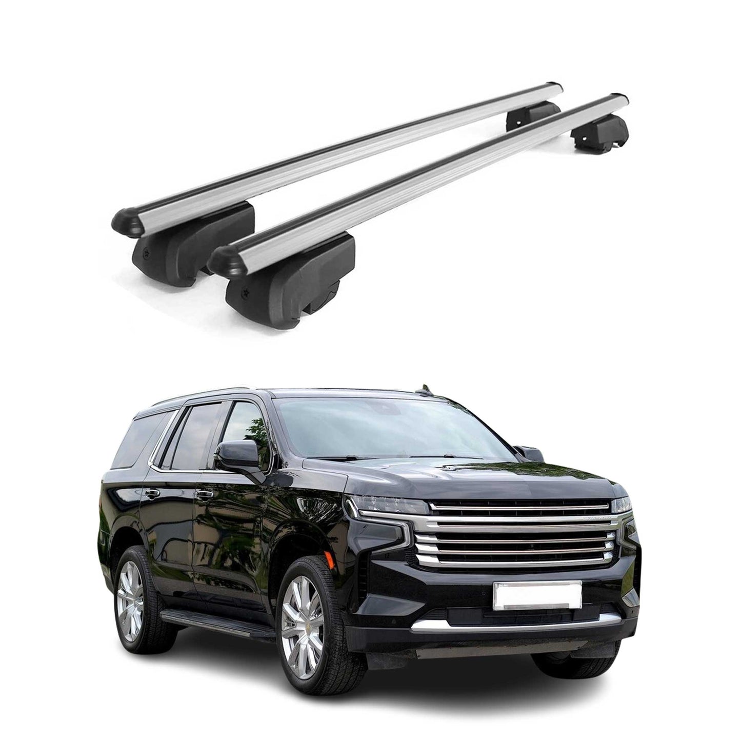 2021-2025 Chevrolet Tahoe Roof Rack Cross Bars Silver