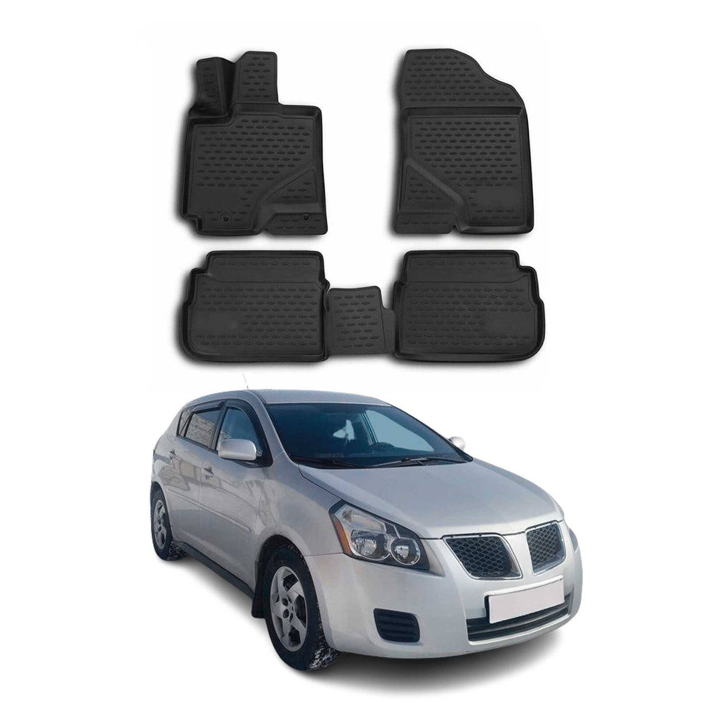 2009-2013 Toyota Matrix Floor Mats Liners Full Set All Weather Black