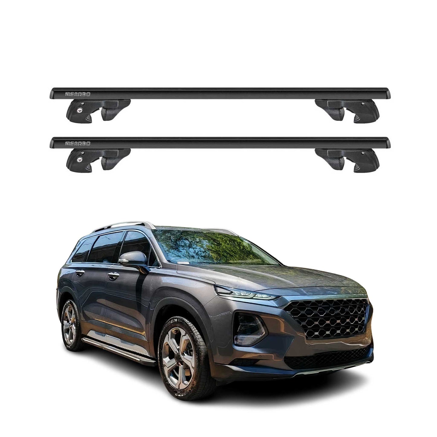 2024-2026 Hyundai Santa Fe Roof Rack Cross Bars Luggage Carrier Black 2x