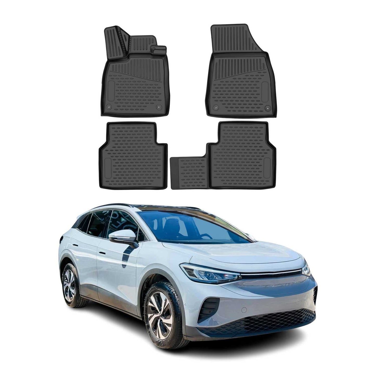 2020-2024 Volkswagen ID.4 Floor Mats Liners Full Set All Weather Black