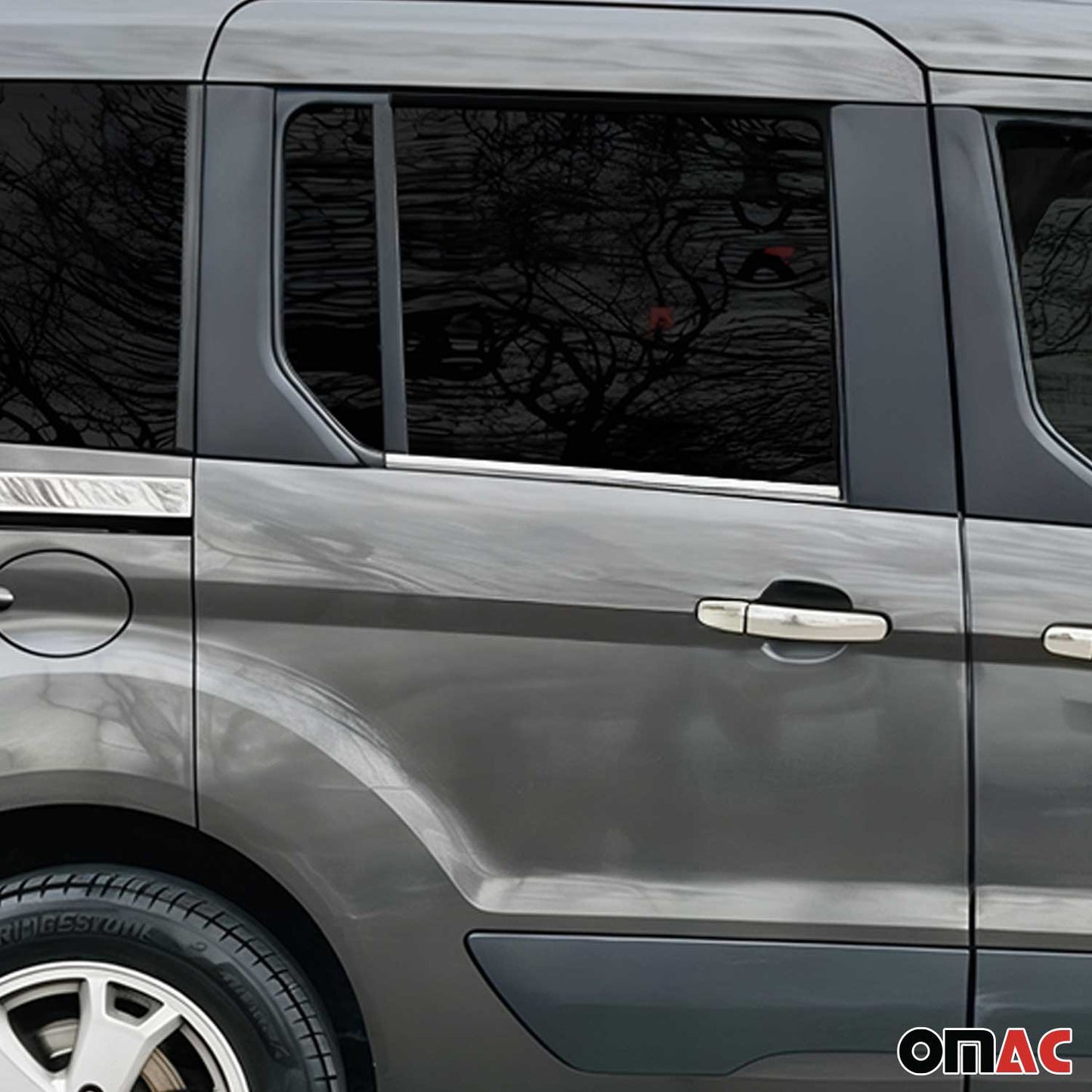 2014-2019 Ford Transit Connect Window Molding Trim Streamer Stainless Steel Silver 4x