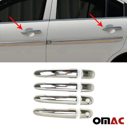 OMAC Car Door Handle Cover Protector for Hyundai Accent 2006-2011 Steel 2 Key Hole 3203043