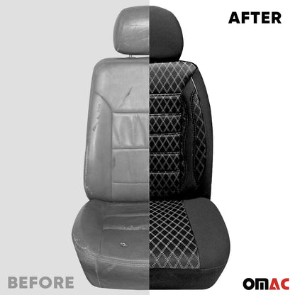 OMAC Front Car Seat Covers Protector for VW Eurovan 1993-2003 Black 2+1 Set A008514