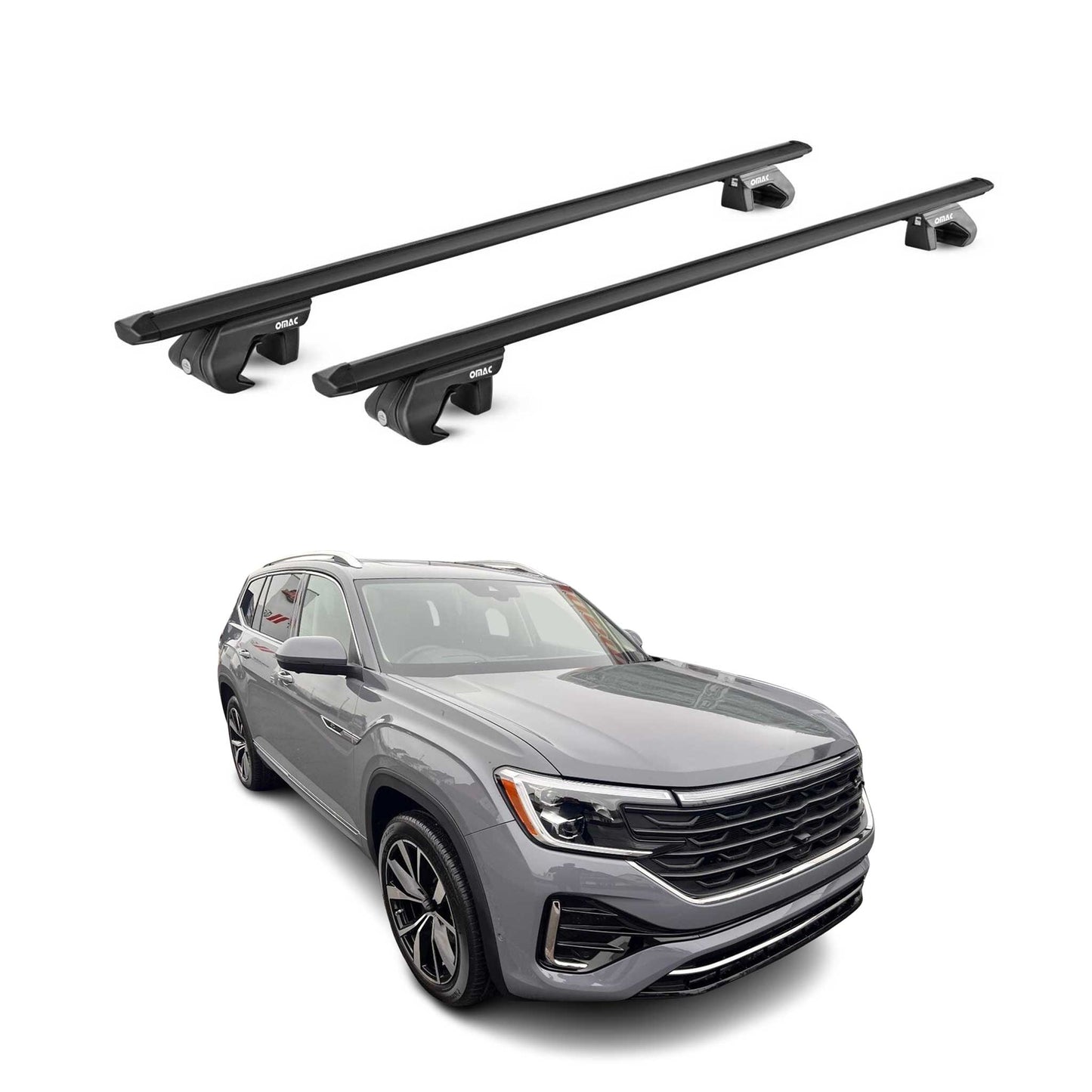 2025 VW Atlas Roof Rack Cross Bars Luggage Carrier Alu Black 2x