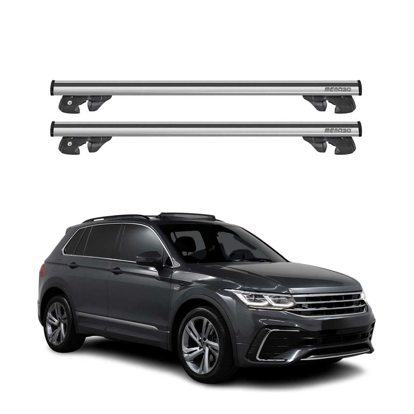 2019-2024 VW Tiguan R-Line Roof Rack Cross Bars Silver