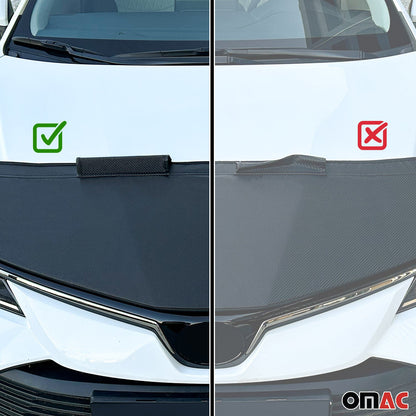 OMAC Car Bonnet Mask Hood Bra for Honda Fit 2009-2013 Carbon Black 3411BSC4