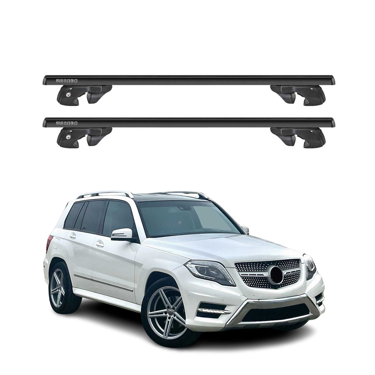 2009-2015 Mercedes GLK Class X204 Roof Rack Cross Bars Black
